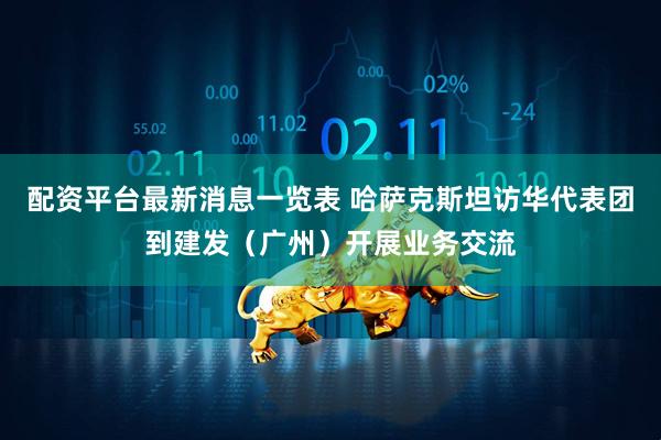 配资平台最新消息一览表 哈萨克斯坦访华代表团到建发（广州）开展业务交流