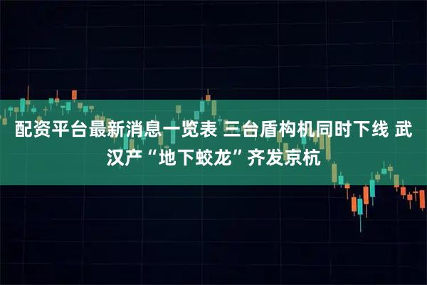 配资平台最新消息一览表 三台盾构机同时下线 武汉产“地下蛟龙”齐发京杭