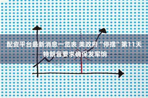 配资平台最新消息一览表 美政府“停摆”第11天 特朗普要求确保发军饷